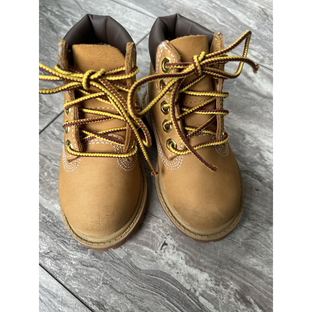 Timberland Kids 6" Premium Wheat Boots Size 5 Toddler Nubuck Leather Lace Up